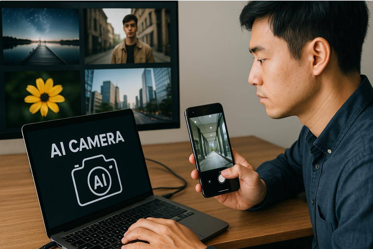 &ldquo;AI 카메라 알고리즘을 테스트하는 장면