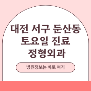 대전 서구 둔산동 토요일 정형외과 진료 병원