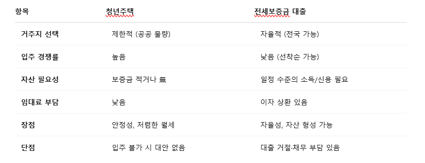 청년주택 vs 전세보증금 대출 - 청년을 위한 주거 선택, 무엇이 현명할까? 차이점과 체크리스트 총정리