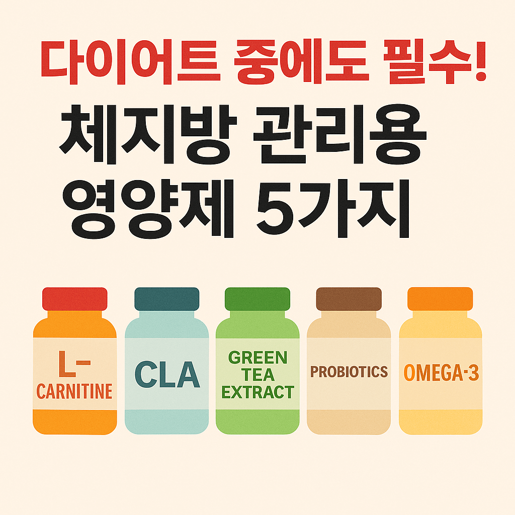 다이어트 중에도 필수! 체지방 관리용 영양제 5가지
