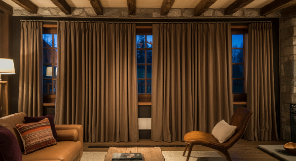 창문 단열을 위해 두꺼운 커튼 사용하기