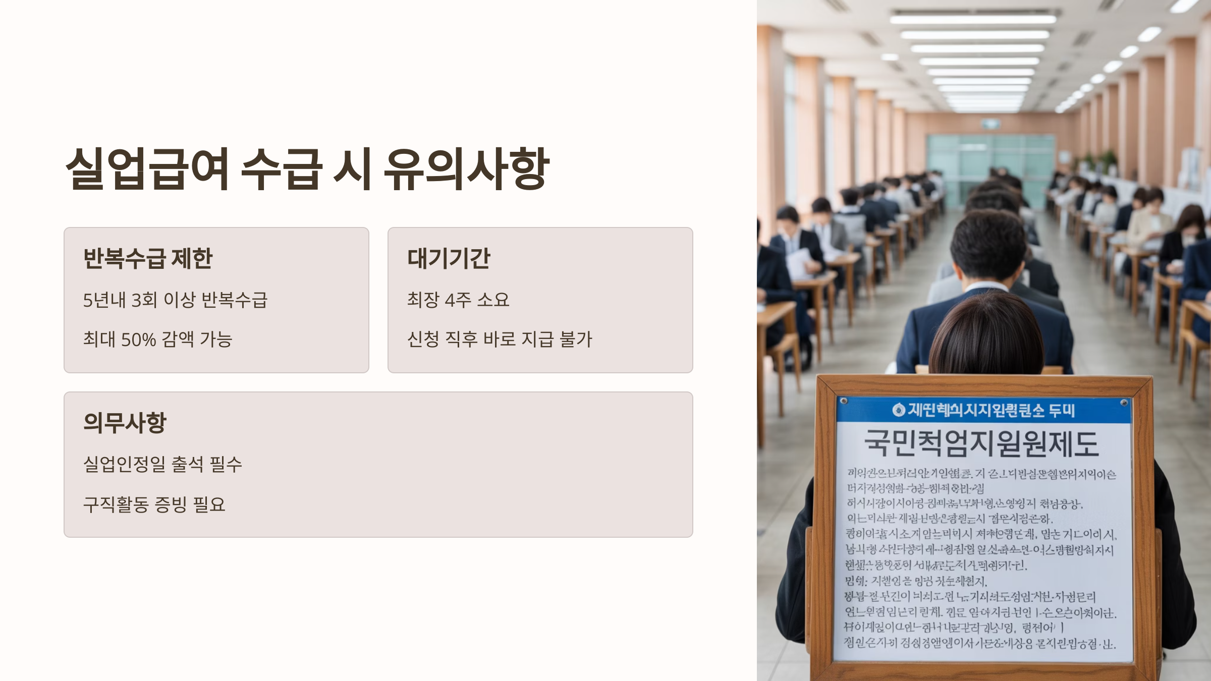 실업급여 수급 시 유의사항