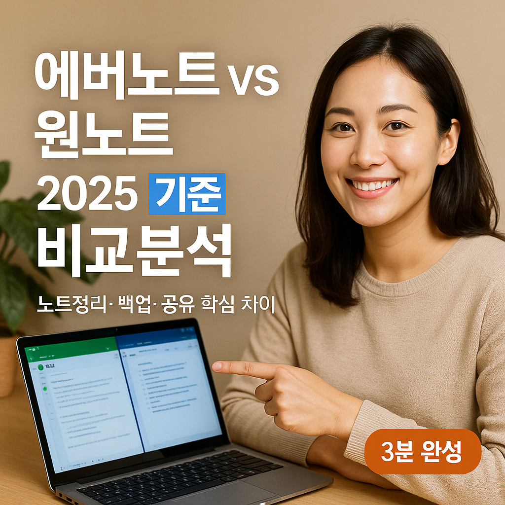 에버노트 vs 원노트 | 노트정리·백업·공유 2025 기준 비교분석