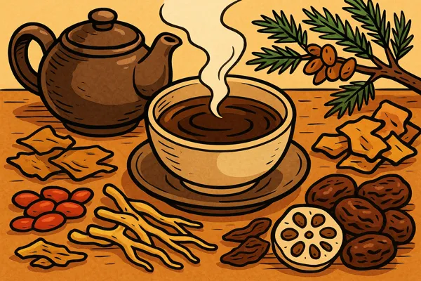 한방 재료 우려낸 건강차