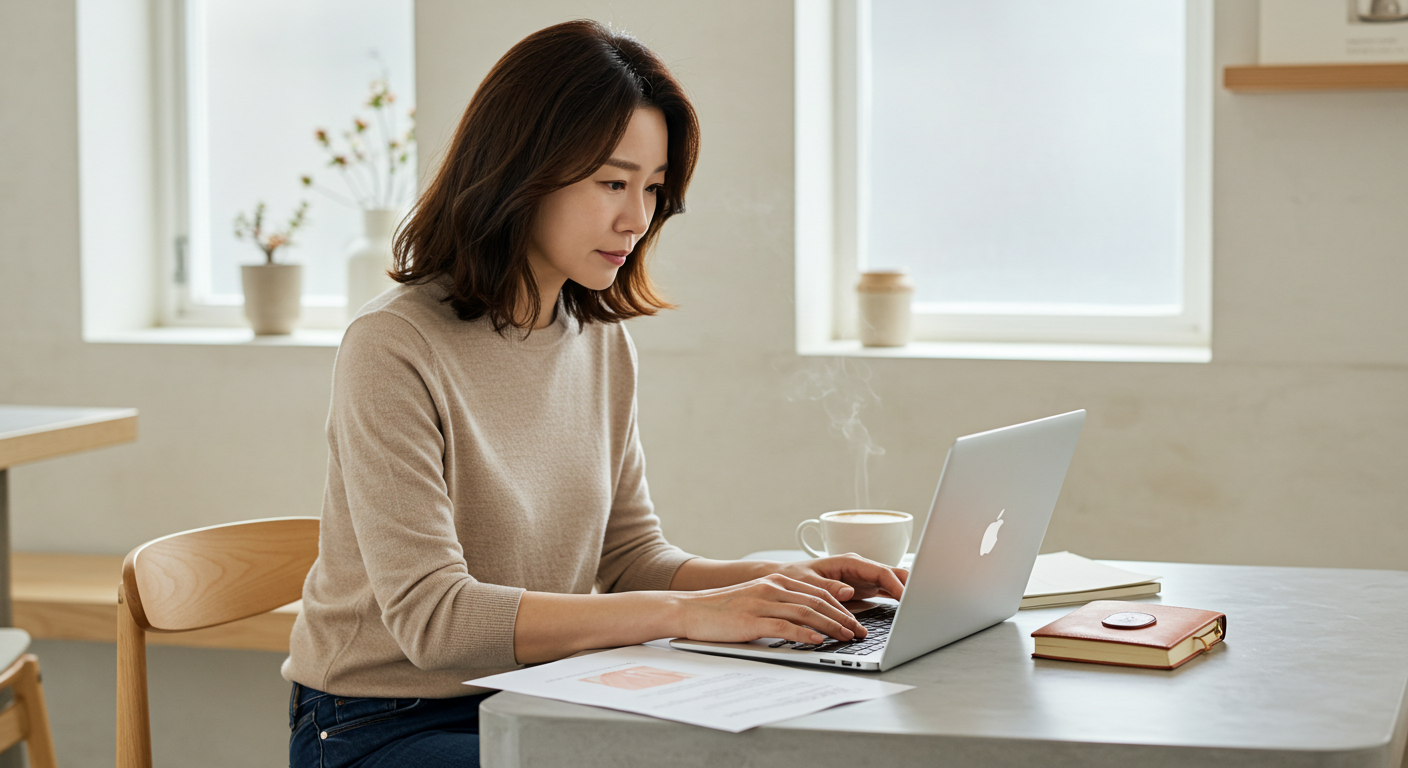 설명글: 작업 중인 노마드의 실제 노트북 사용 환경