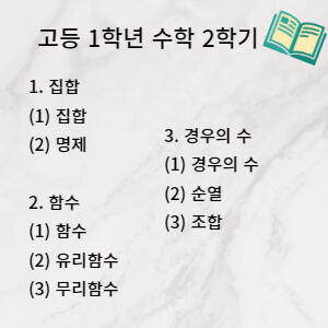 고1 수학 목차(2학기)