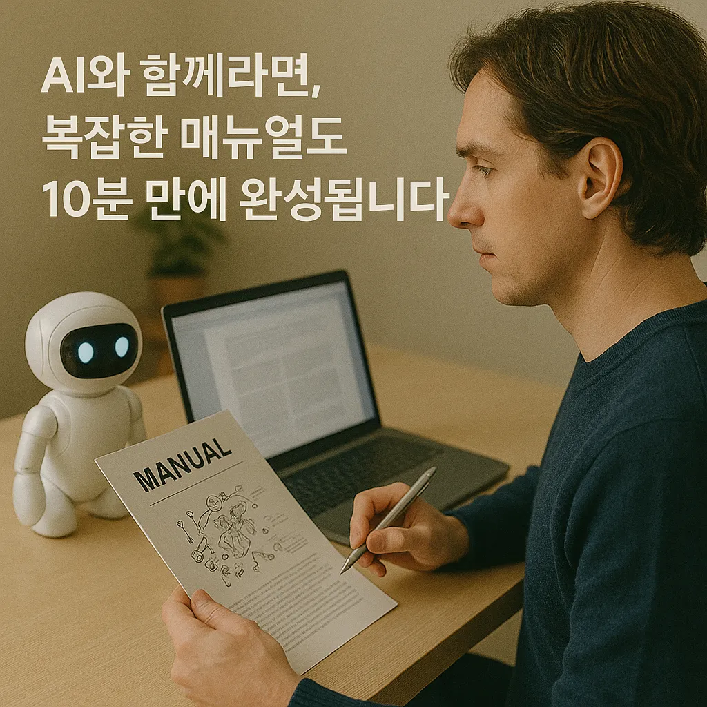 AI와 함께라면, 복잡한 매뉴얼도 10분 만에 완성됩니다!