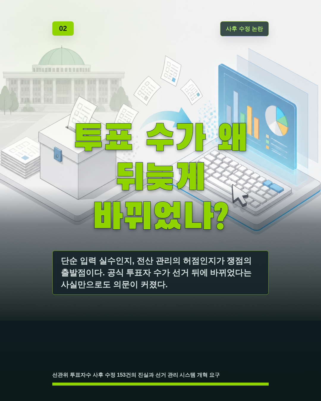 투표 수가 왜 뒤늦게 바뀌었나?