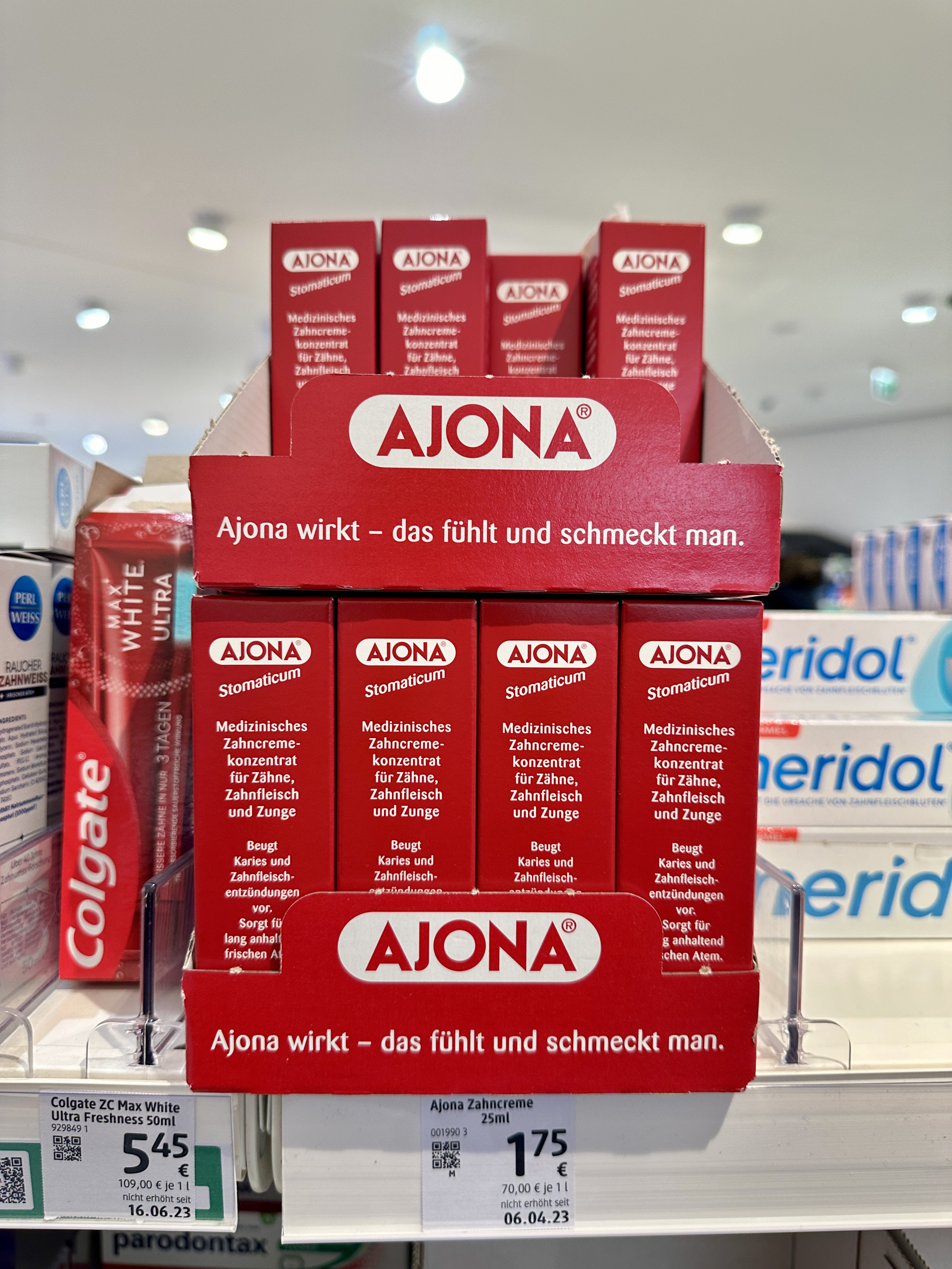 개당 1.75 유로인 아요나 치약