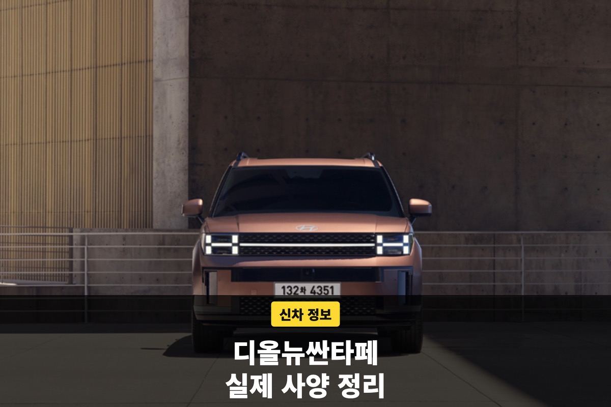 구릿빛 디 올 뉴 싼타페 정면과 사양 정리 문구