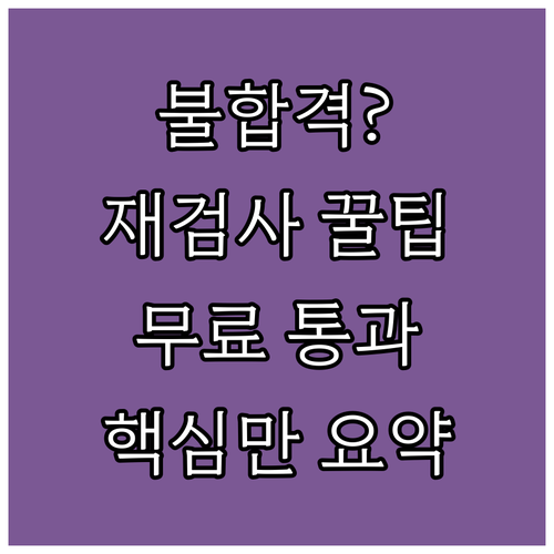 자동차검사 불합격 후 재검사, 추가 ..