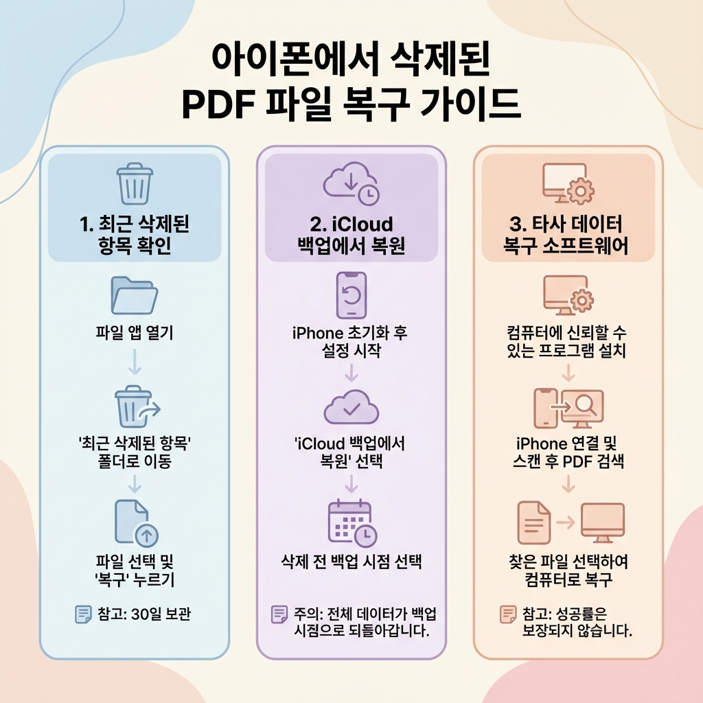 아이폰 PDF 삭제 복구 방법 총정리 가이드