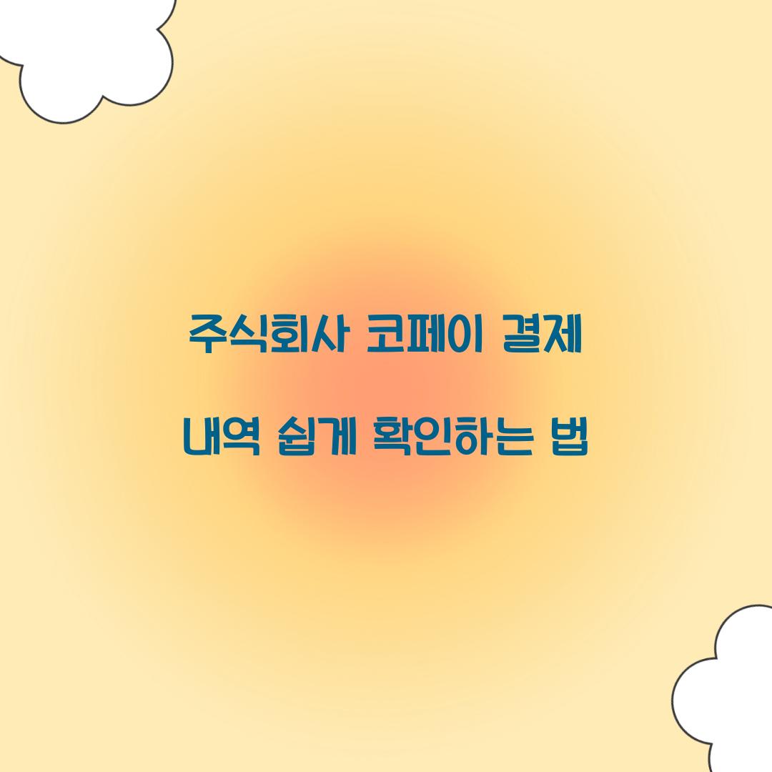 주식회사 코페이 결제 내역