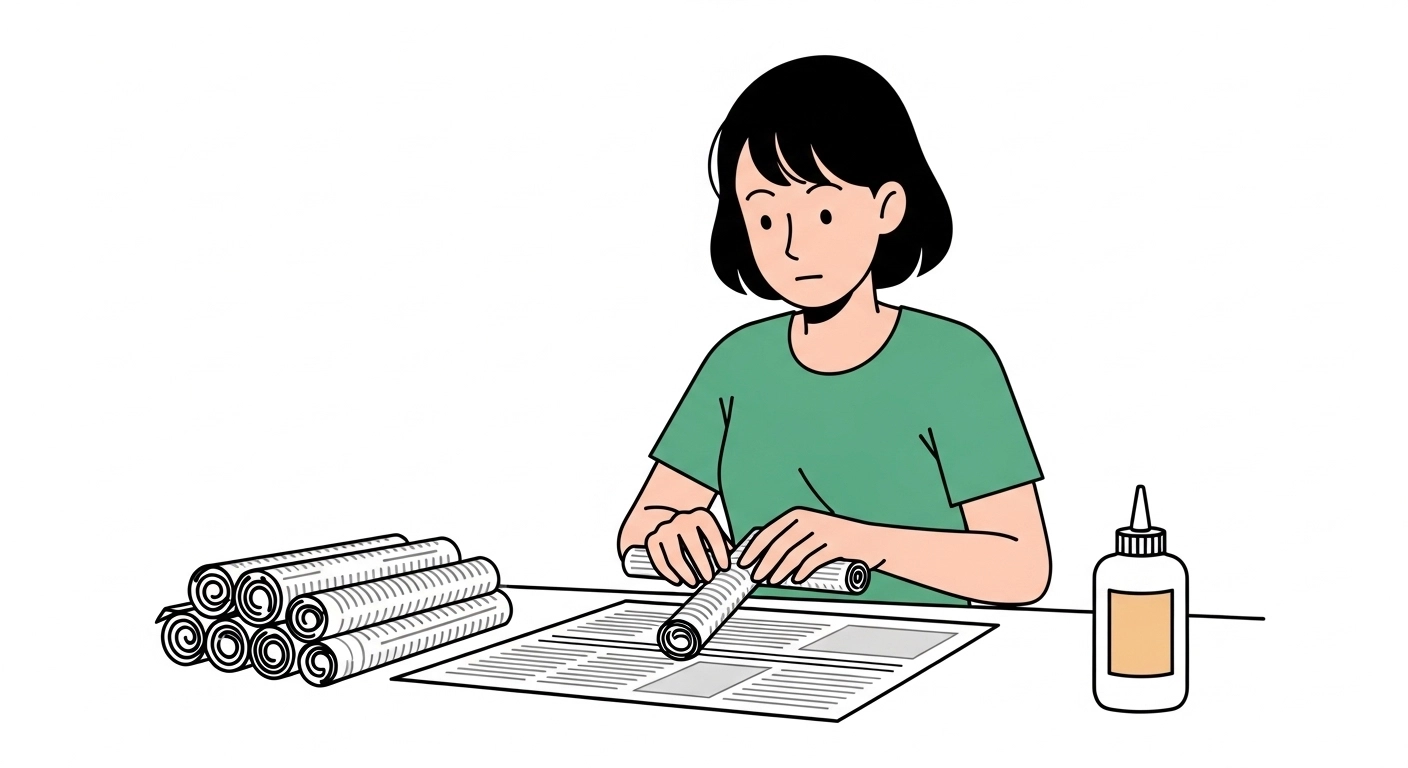 흐물흐물 신문지가 나무처럼 딱딱해진다 0원으로 만드는 '초강력 북엔드' (책 정리에 딱!)