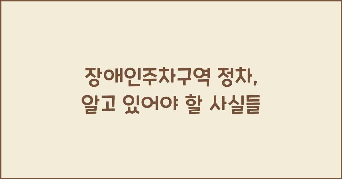 장애인주차구역 정차