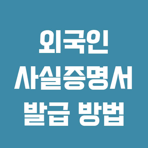 외국인사실증명서 발급