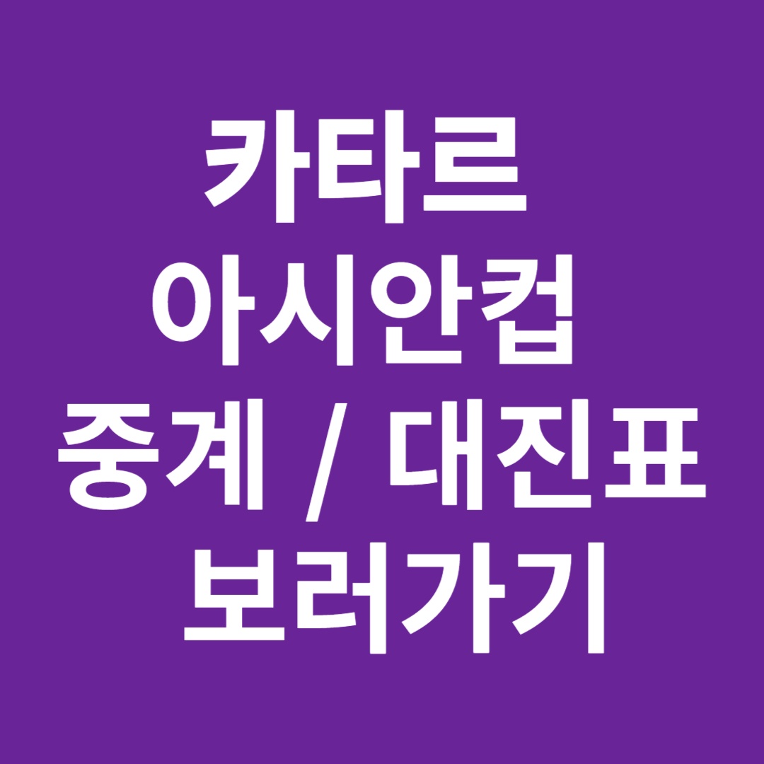 아시안컵 중계 일정 대진표 보러가기