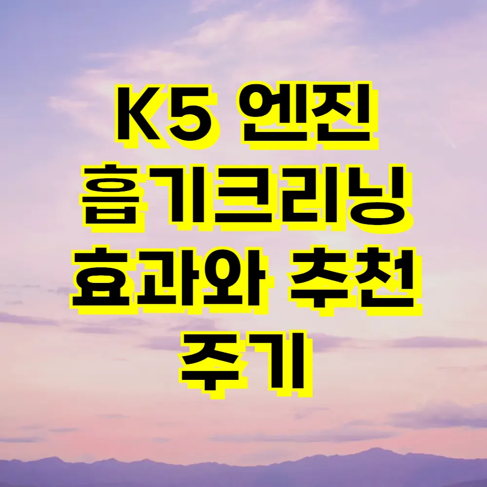 K5 엔진 흡기크리닝 효과와 추천 주기