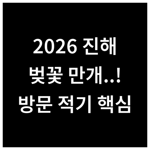 2026 진해 벚꽃 개화 시기 일정별..