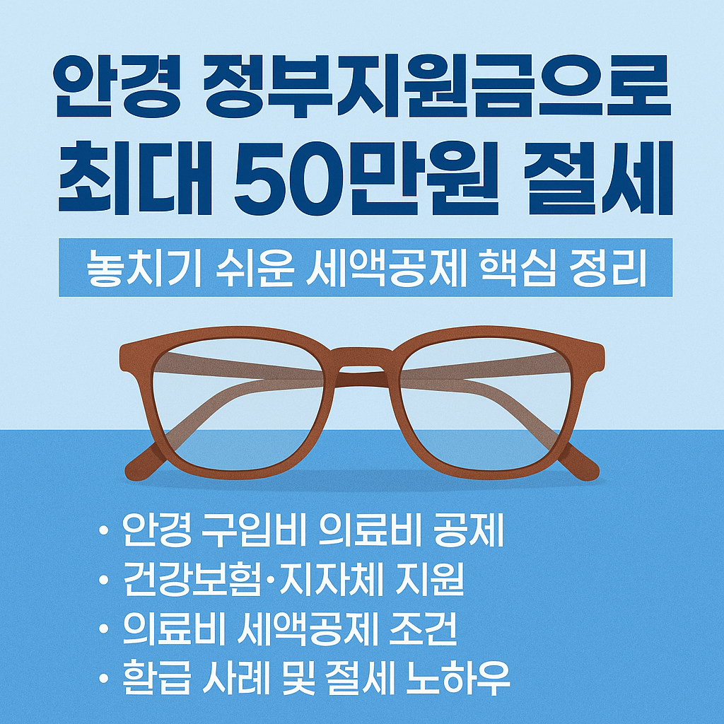안경 정부지원금으로 최대 50만원 절세받는 현실적 방법