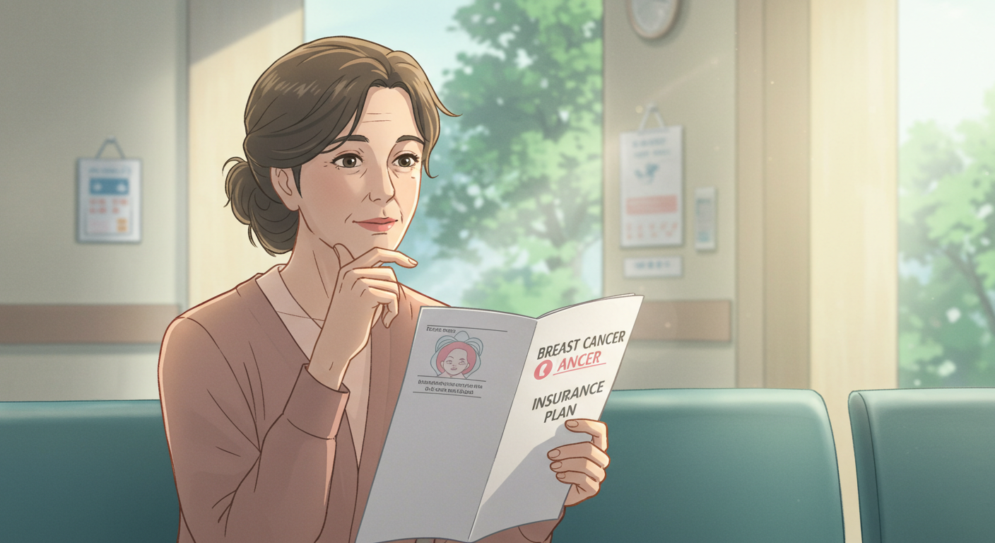 유방암 보험 설계를 검토하는 여성