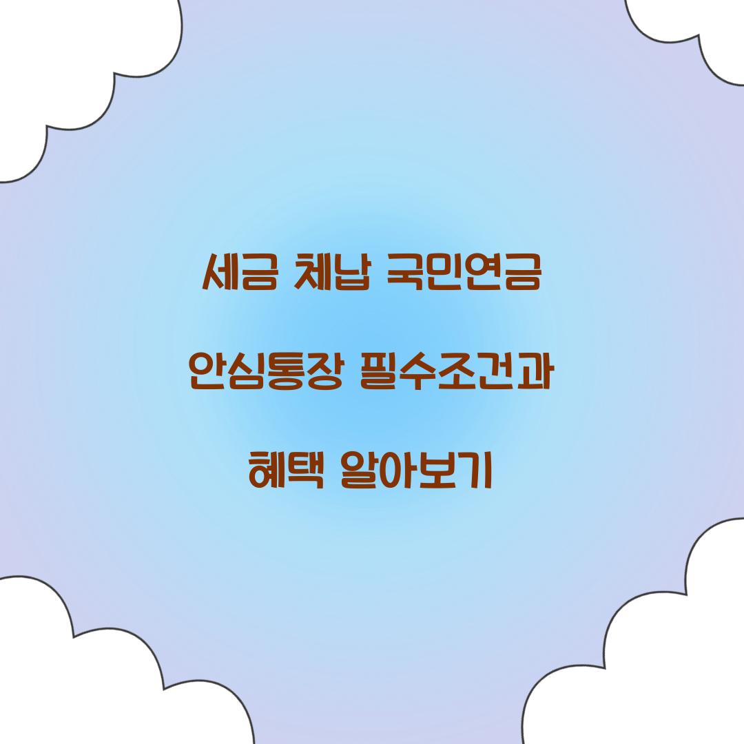 세금 체납 국민연금 안심통장
