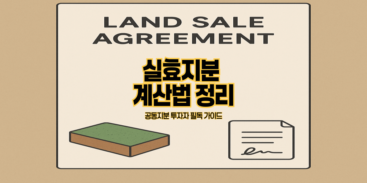 실효지분 계산법 정리｜공동지분 투자자 필독 가이드