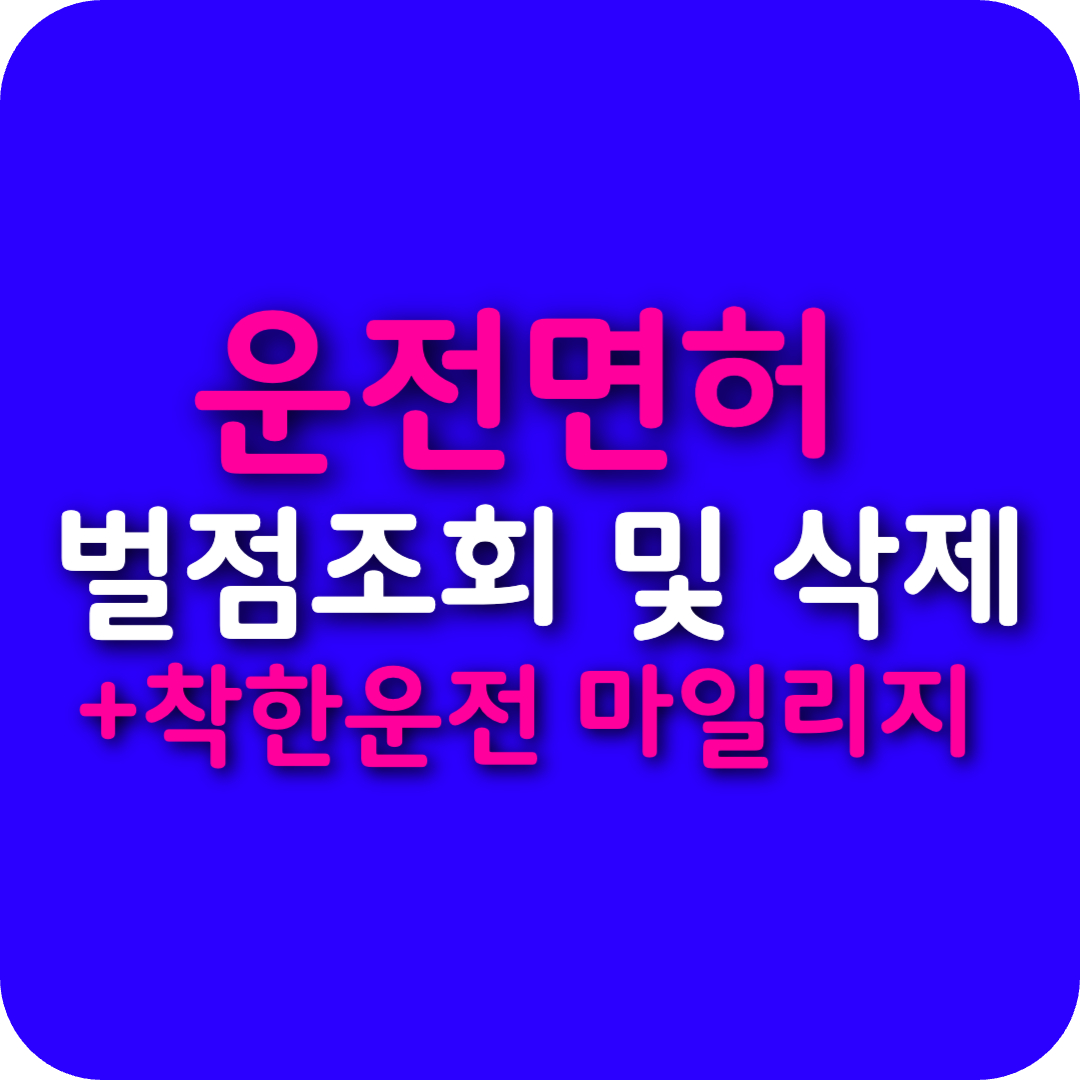 운전면허 벌점 감면 삭제 신청, 점수 조회, +착한운전 마일리지, 교육 총정리
