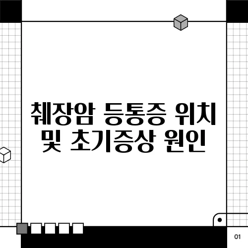 췌장암 등통증 위치 및 초기증상 원인