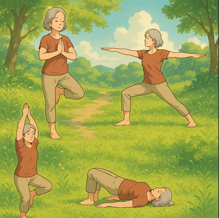 요가로 지키는 100세 건강! 노년기 근력 균형잡는 요가 자세