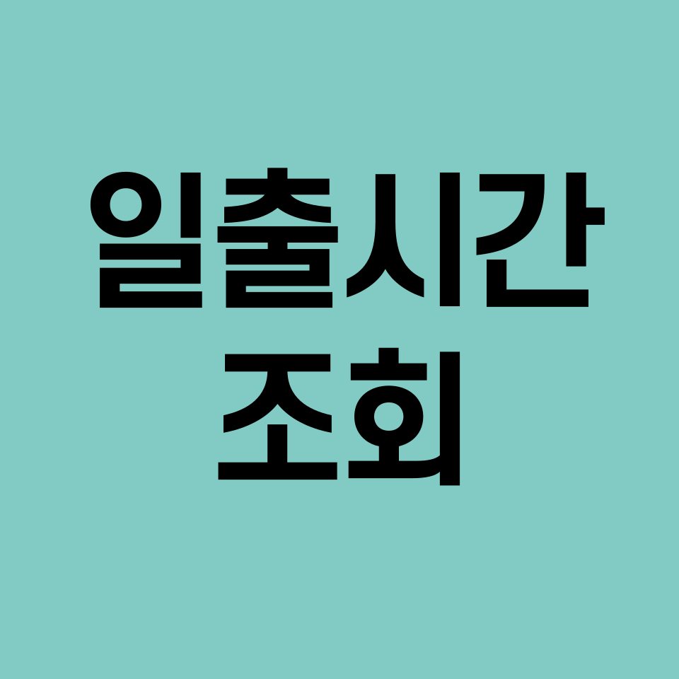 일출시간-조회