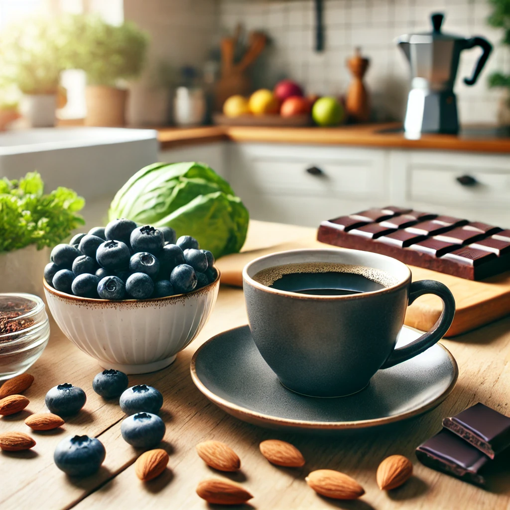 커피 와 항산화 식품 조합 이미지