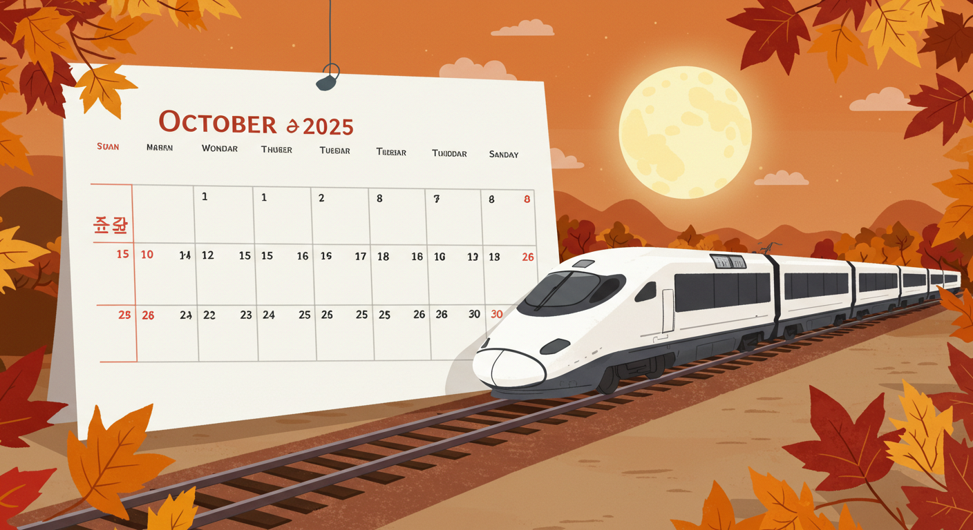 2025년 추석 기차표 예약 일정 이미지