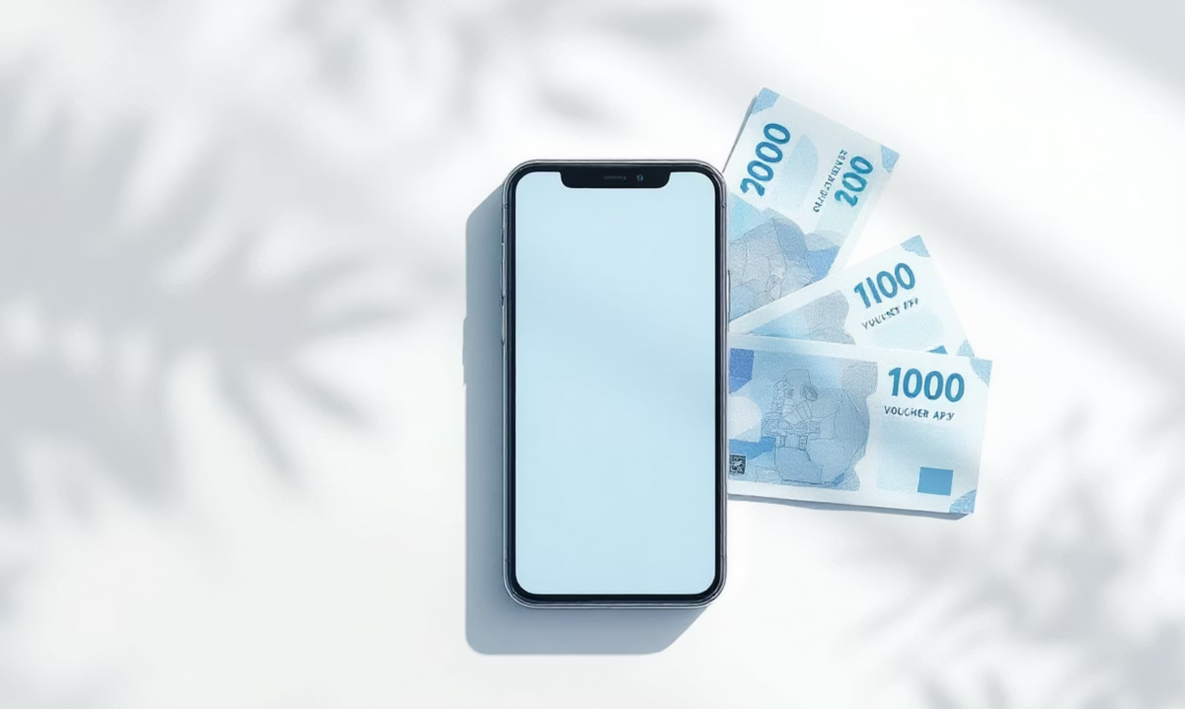 핸드폰과 지폐 모습