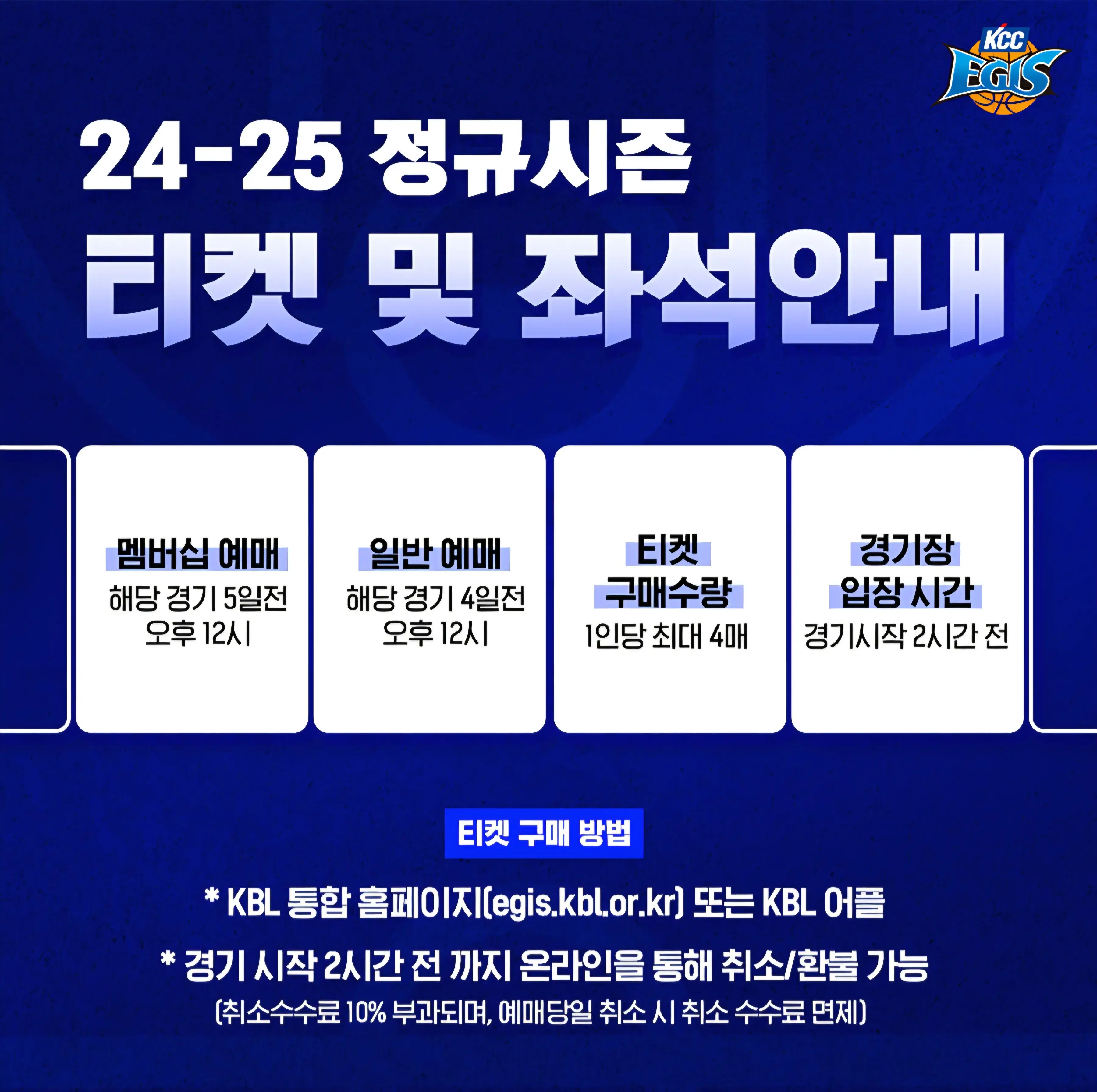 부산KCC이지스 2024-2025시즌 티켓 가격, 사직실내체육관 좌석배치도, 할인 및 무료입장 안내