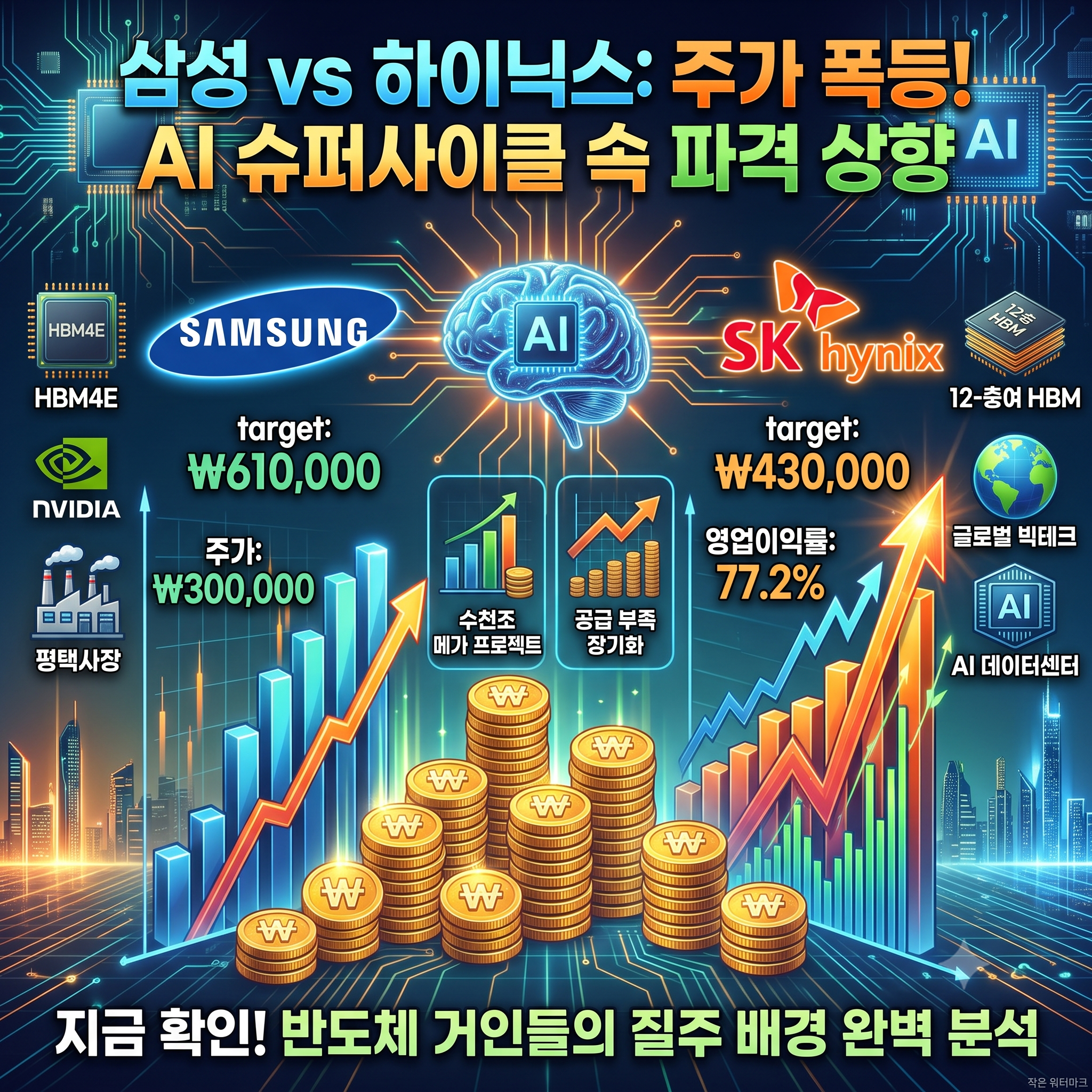 삼성 하이닉스 주가 전망, AI 반도체 슈퍼사이클 속 목표가 상향 배경 분석