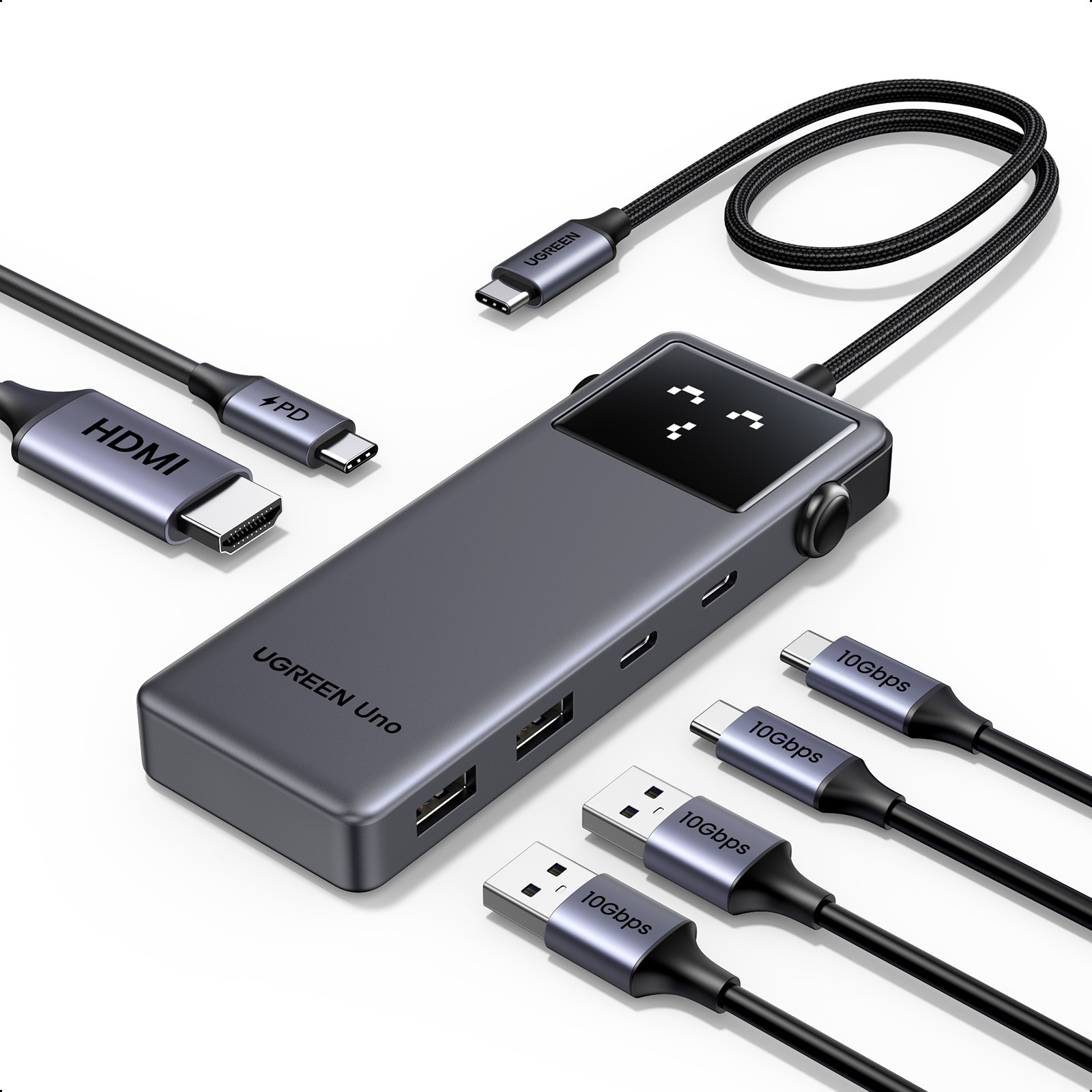 UGREEN 유그린 Uno 6포트 USB 3.2 C타입 멀티 허브 삼성덱스 맥북 호환| 10Gbps | HD