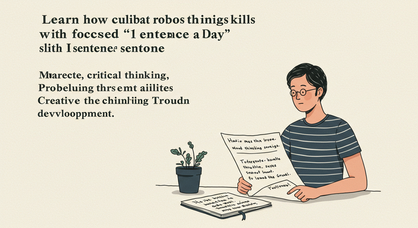 '1일 1문장' 실천 루틴으로 사고력 키우는 법