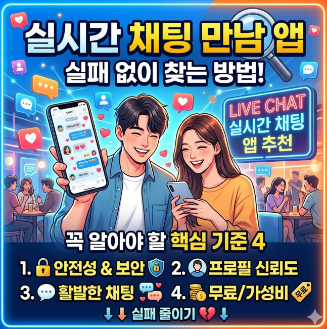 실시간 채팅 만남 앱 찾는 방법, 실패 줄이려면 꼭 알아야 할 기준