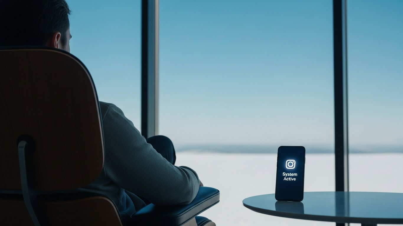 완벽하게 설계된 시스템에 업무를 위임하고 평온한 휴식을 누리는 리더의 뒷모습