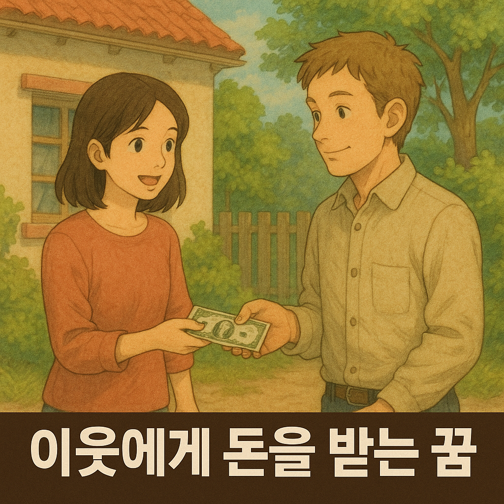 이웃에게 돈을 받는 꿈