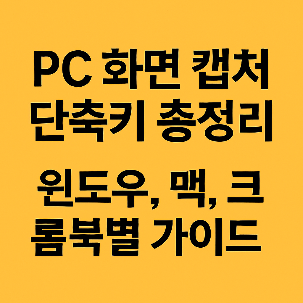 PC 화면 캡처 단축키 총정리 – 윈도우, 맥, 크롬북별 가이드