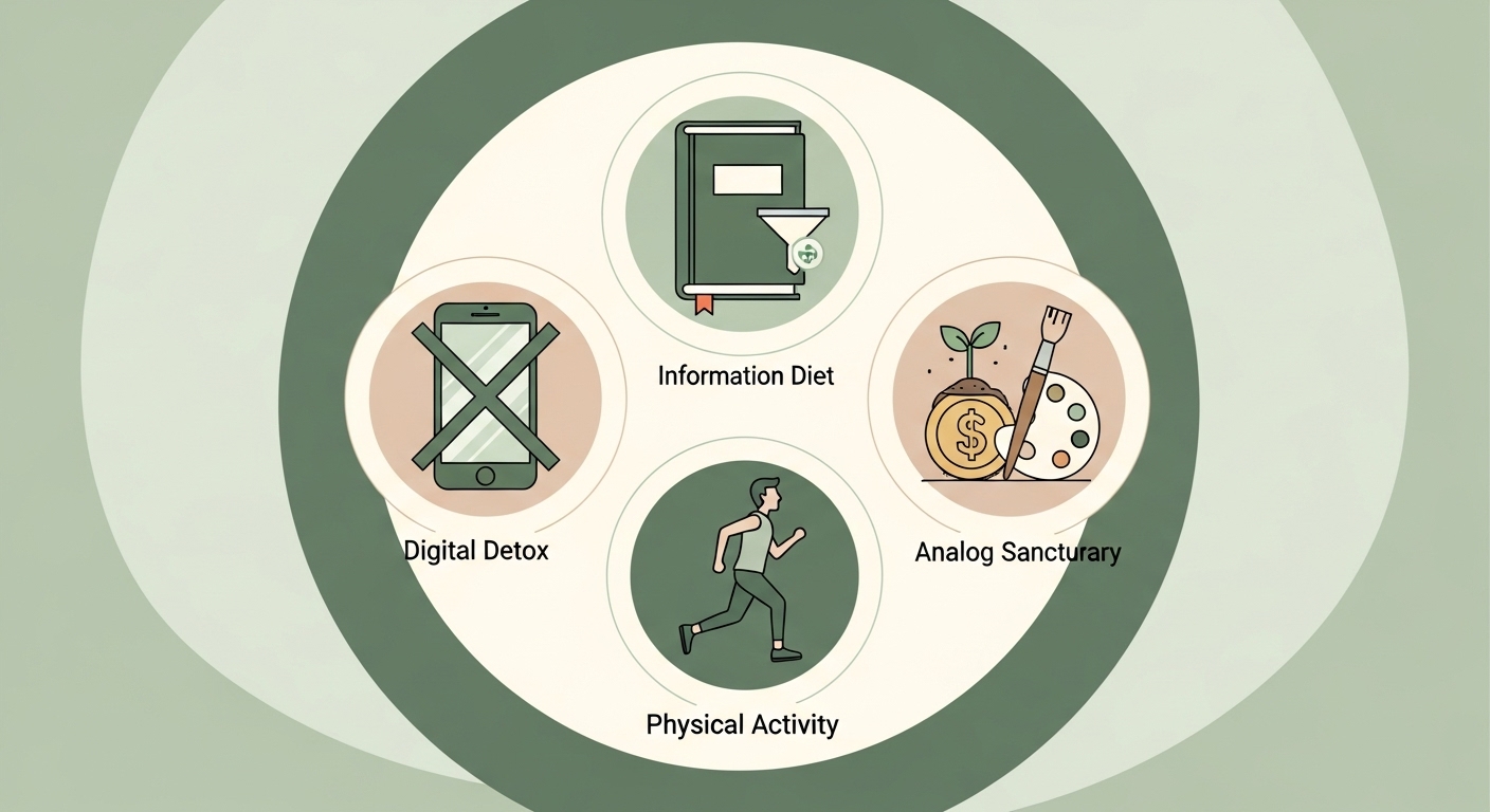 디지털 스트레스 해소를 위한 5가지 멘탈 관리 루틴 아이콘