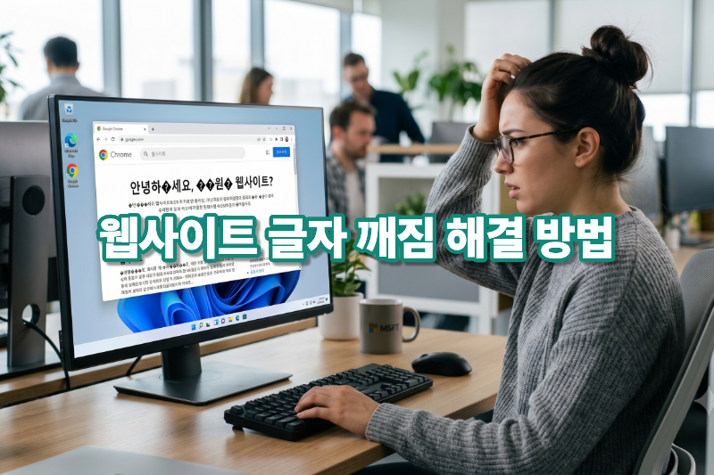 웹사이트 글자가 깨져 보일 때 해결 방법