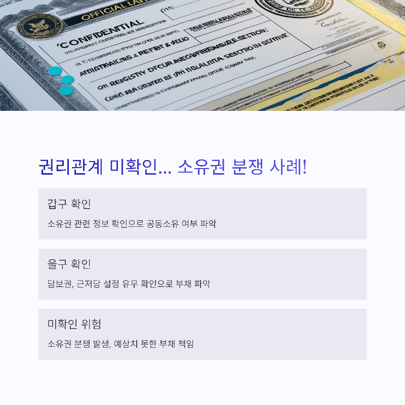 공부상 서류 권리관계 꼭 확인