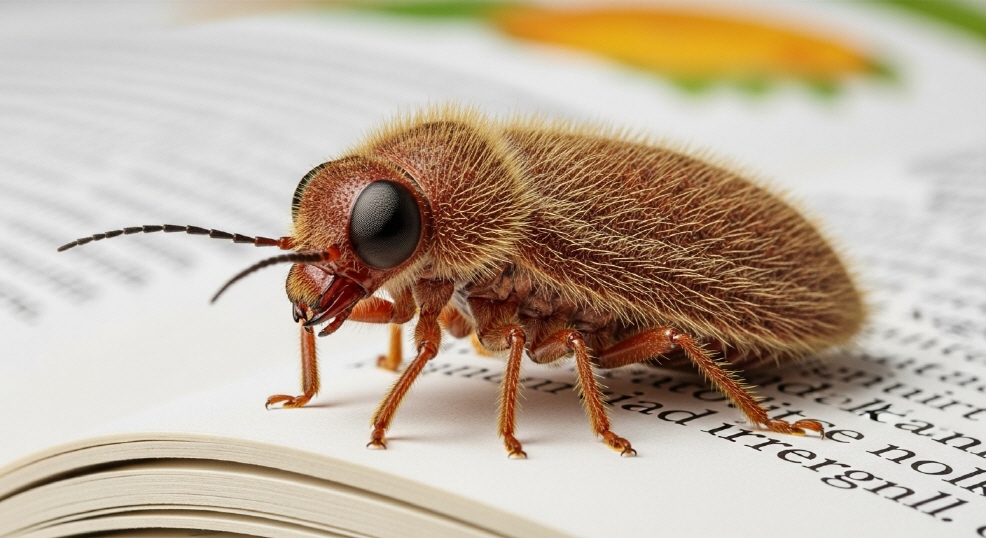 어린이 책에 붙은 미세한 벌레