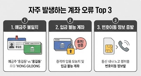 계좌 오류 해결 방법