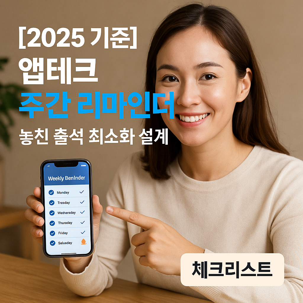 [2025 기준] 앱테크 주간 리마인더 ｜ 놓친 출석 최소화 설계 체크리스트