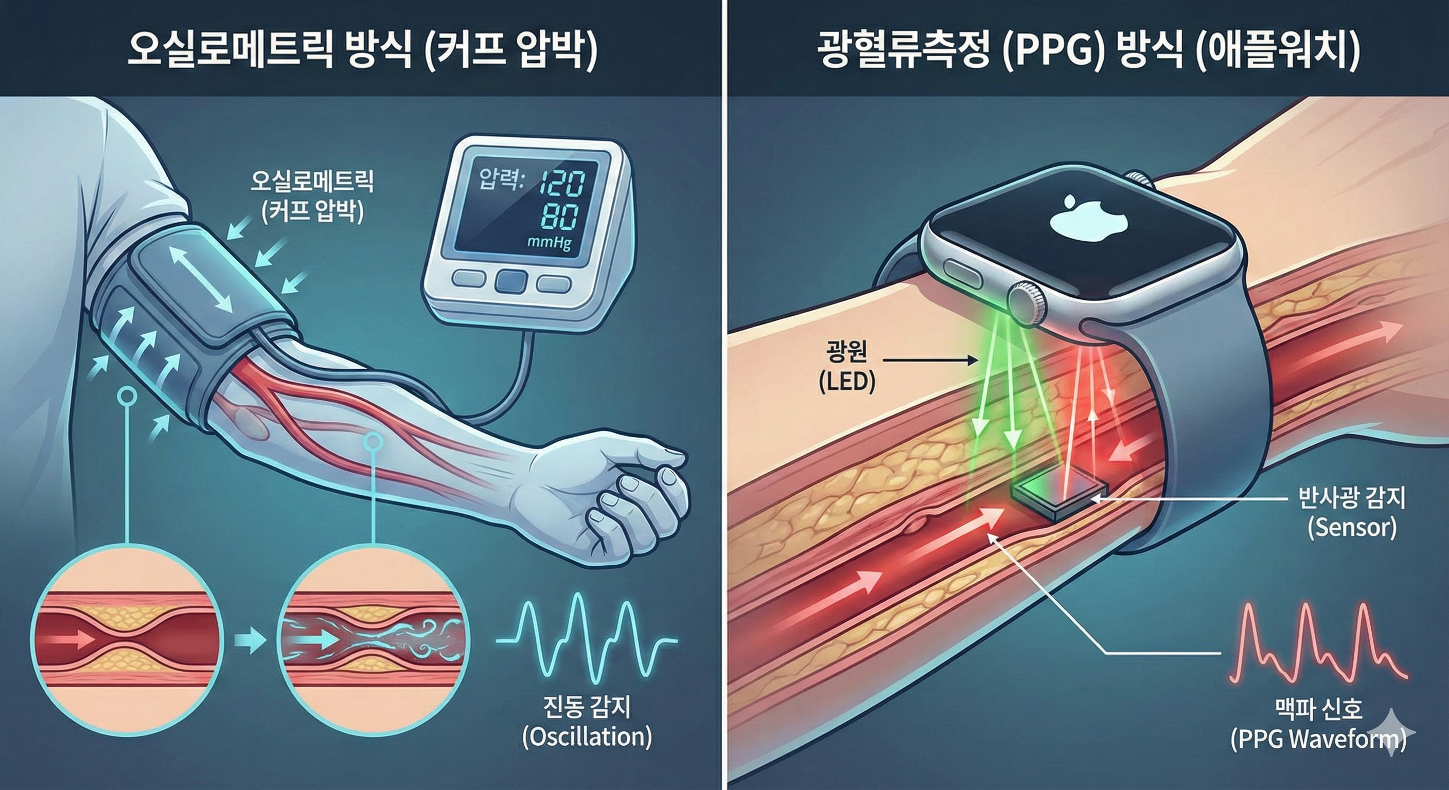 혈압측정 비교 인포그래프