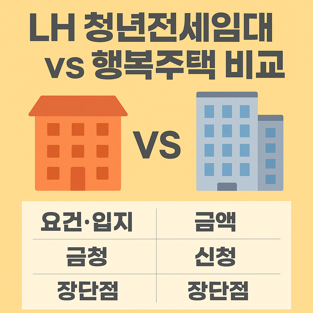 LH 청년전세임대 vs 행복주택 비교 – 청년 주거지원 총정리